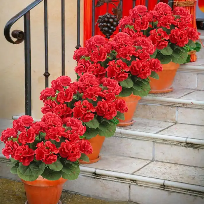 1/2/4 pièces fleurs artificielles réalistes avec feuillage vert intérieur extérieur jardin porche Patio fenêtre boîte décor planteur suspendu