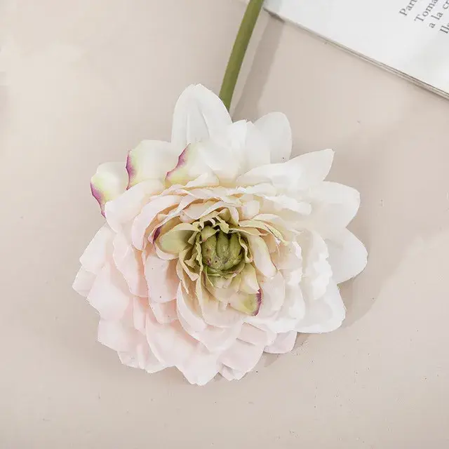 Dahlia – Bouquet de fleurs artificielles en soie, pivoine à la main, matériel d'arrangement Floral d