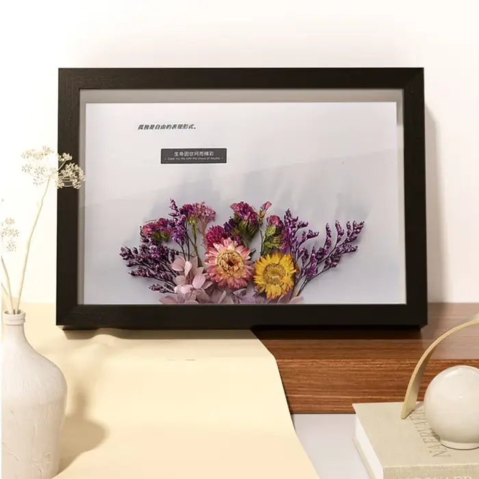 Boîte de rangement en bois pour spécimen d'ombre de fleur de noix de coco