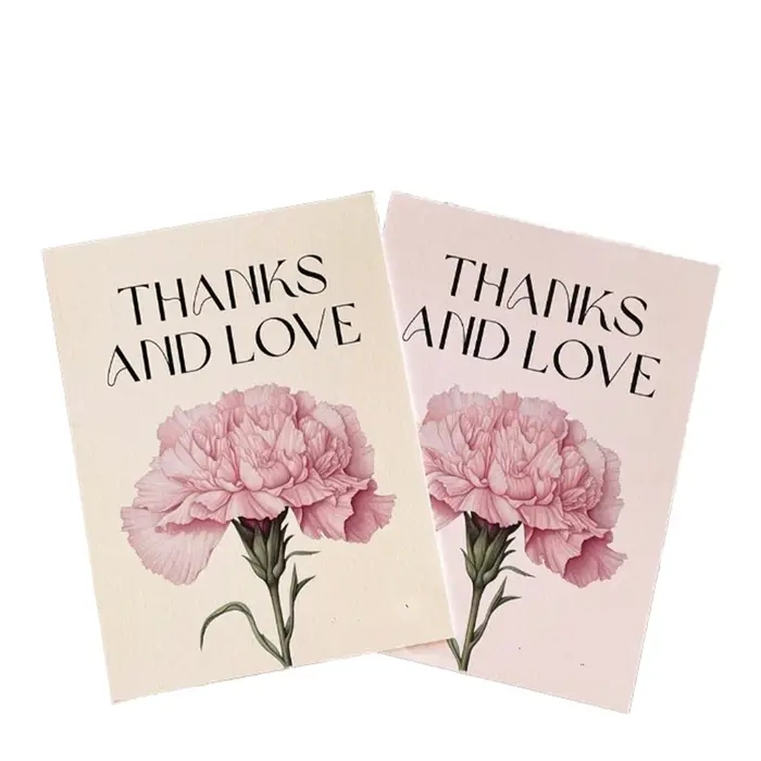 Cartes de remerciement florales œillets