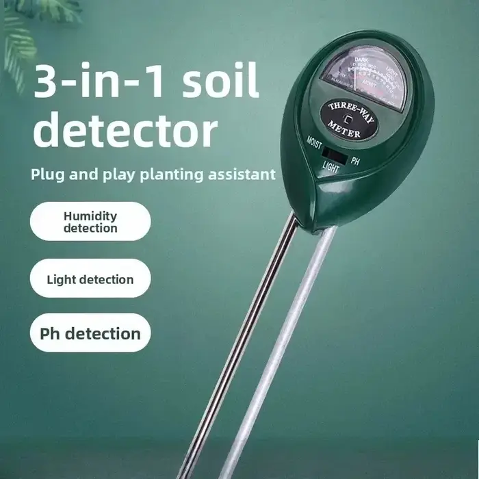 Testeur de pH du sol 3 en 1, testeur de pH de la lumière du soleil, capteur d'humidité du sol pour les fleurs de jardin, moniteur de pH de l'acidité et de l'humidité des plantes, détecteur