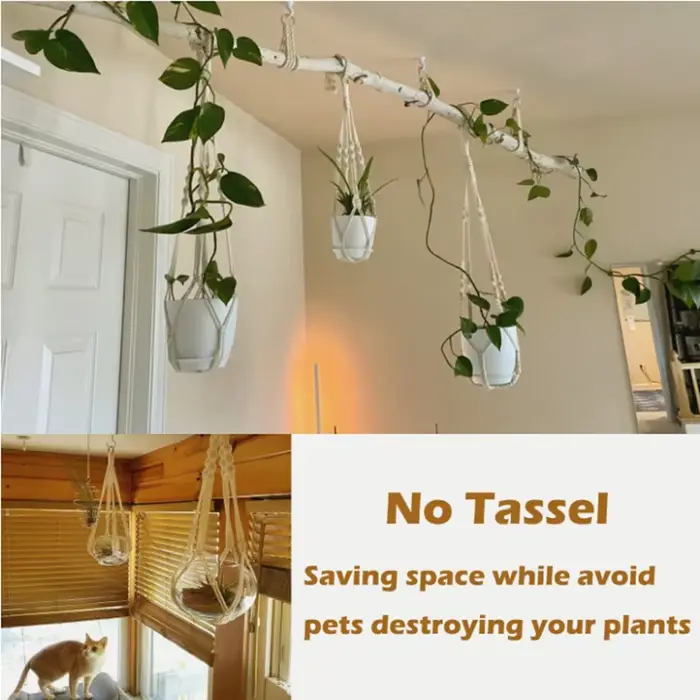Cier de suspension pour plantes en macramé fait à la main, Pot de fleur, décoration suspendue pour b