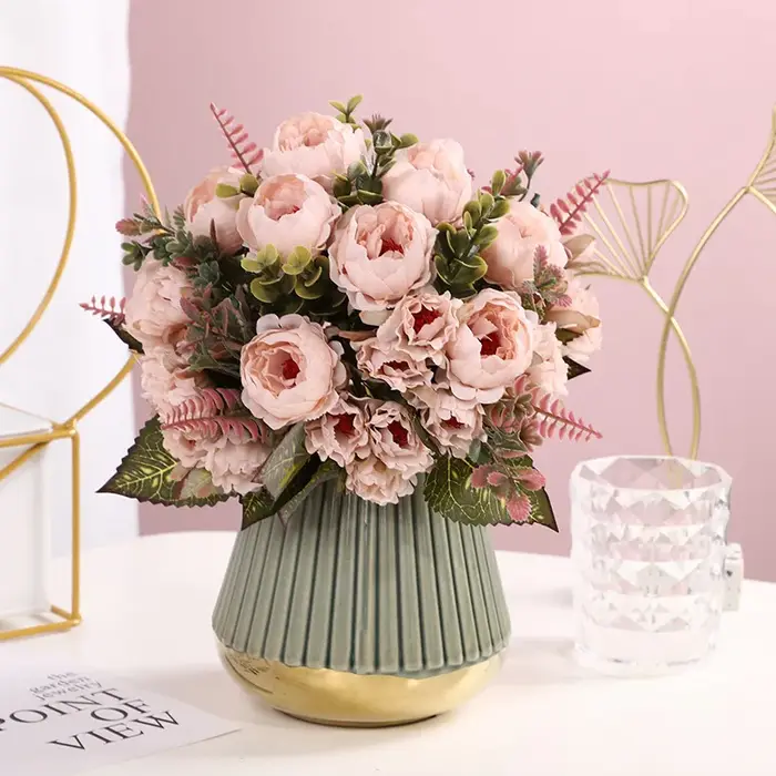 Pivoines artificielles fleurs de pivoine en soie