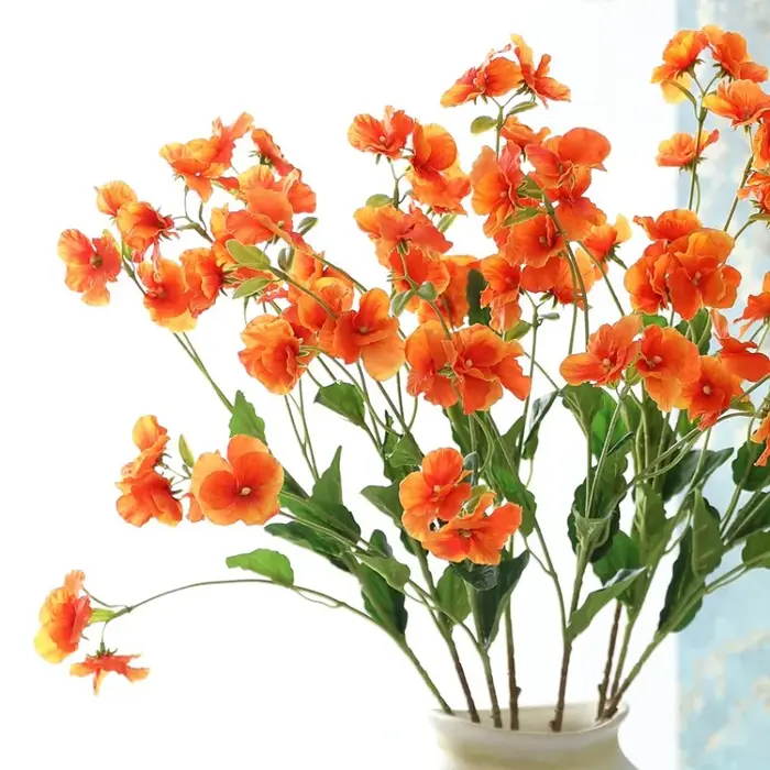 5 pièces de fleurs artificielles en soie blanches
