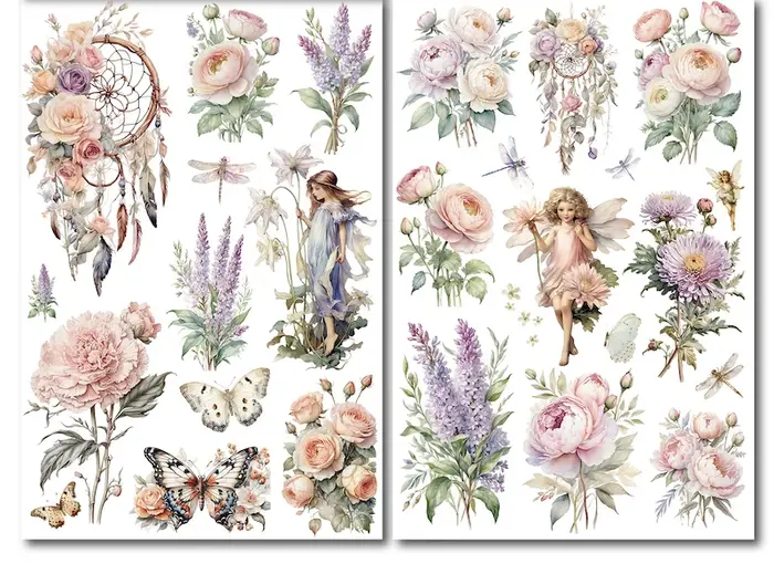 Autocollant esthétique transfert fleur rose pour scrapbooking