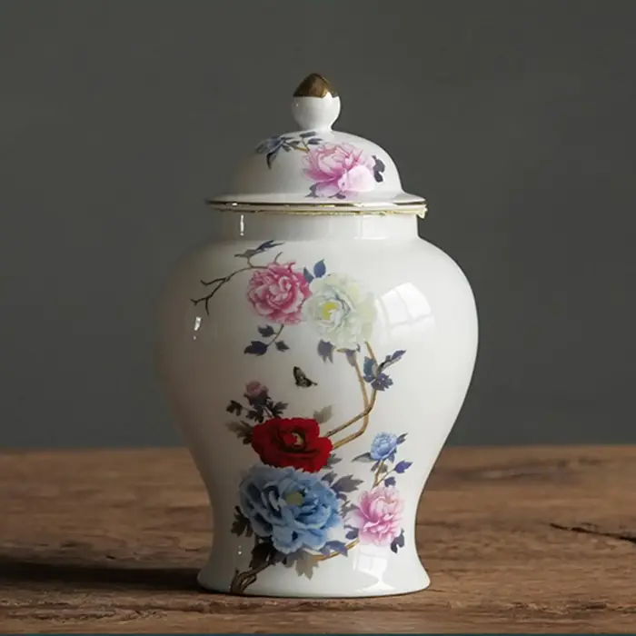 Pot de gingembre en céramique de Style chinois, Vase de fleurs séchées de Style Oriental émaillé