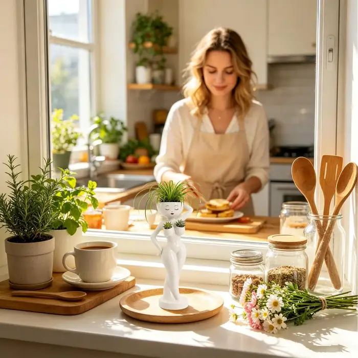 Pot de fleurs amusant en résine en forme de corps féminin pour cactus et succulentes, décoration pour la maison, le balcon, le bureau et le plan de travail.