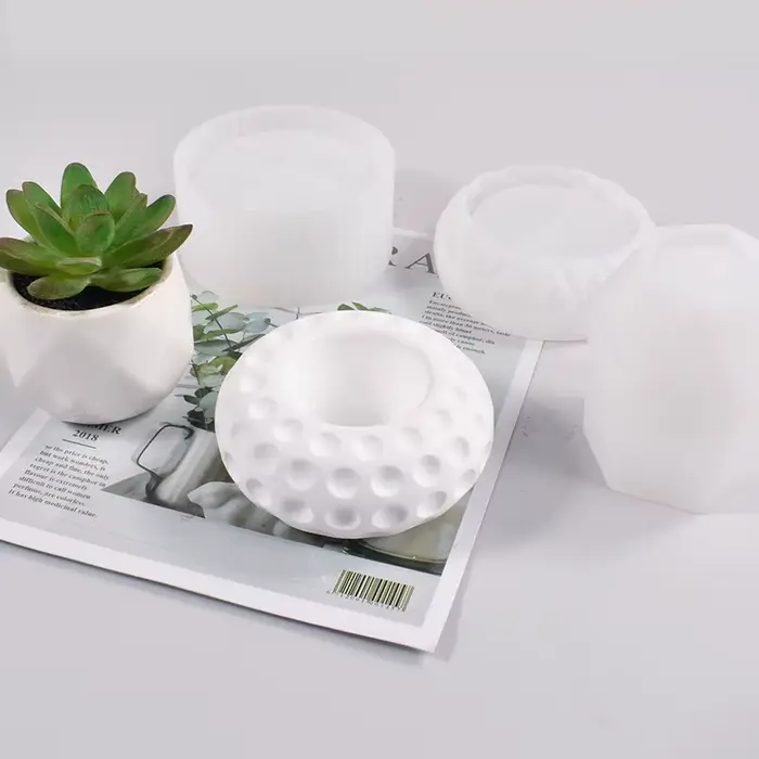 Moule de Pot de fleurs en Silicone, Vase de jardinière en béton, ciment, plantes succulentes, Pot en résine époxy, stylo, conteneur, moule de poterie, DIY