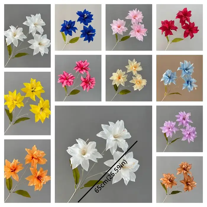 Branche de fleurs artificielles à 3 têtes