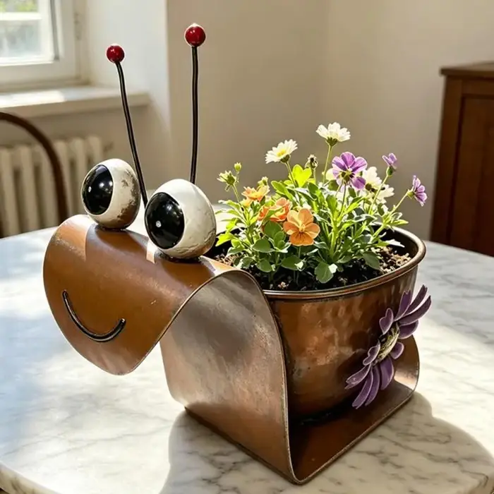 Pot plantes en métal d'escargot
