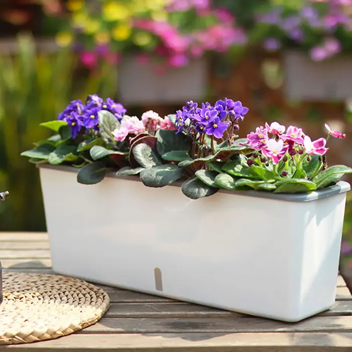 Jardinière empilable écologique à arrosage automatique à Double couche avec fenêtre de niveau d'eau jardin d'herbes intérieur pour les paresseux