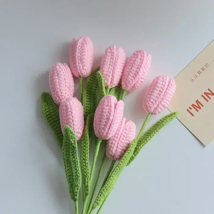 Bouquet de tulipes tricoté au Crochet