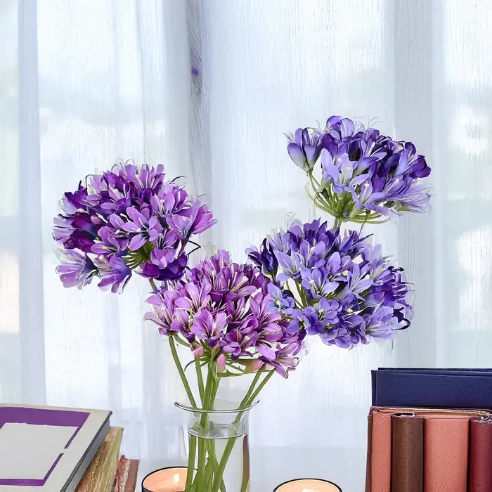 Arrangement Floral Faux fleur d'agapanthus artificielle de 30 pouces