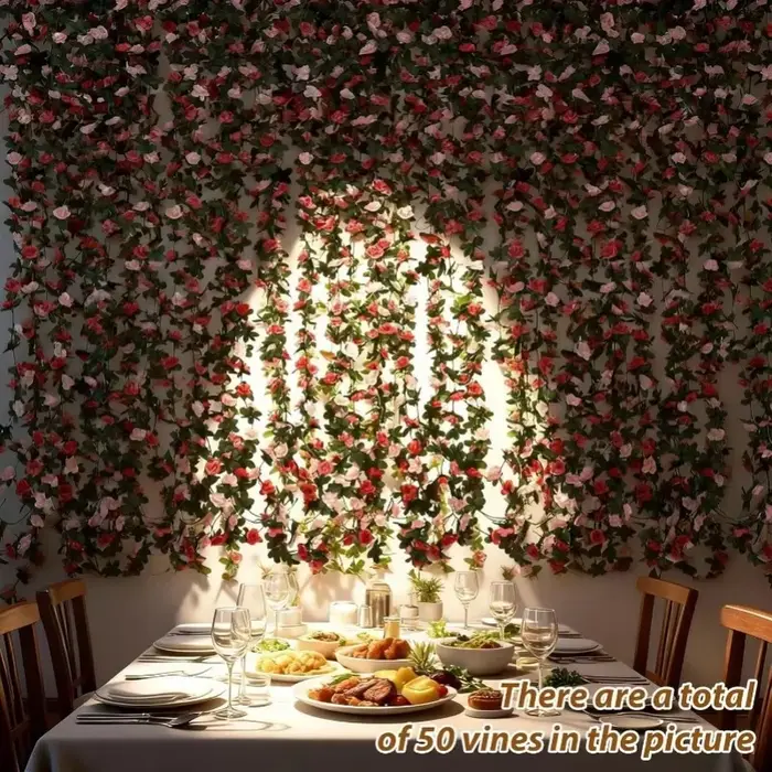 250 CM de fleurs artificielles en rose pour la décoration de mariage