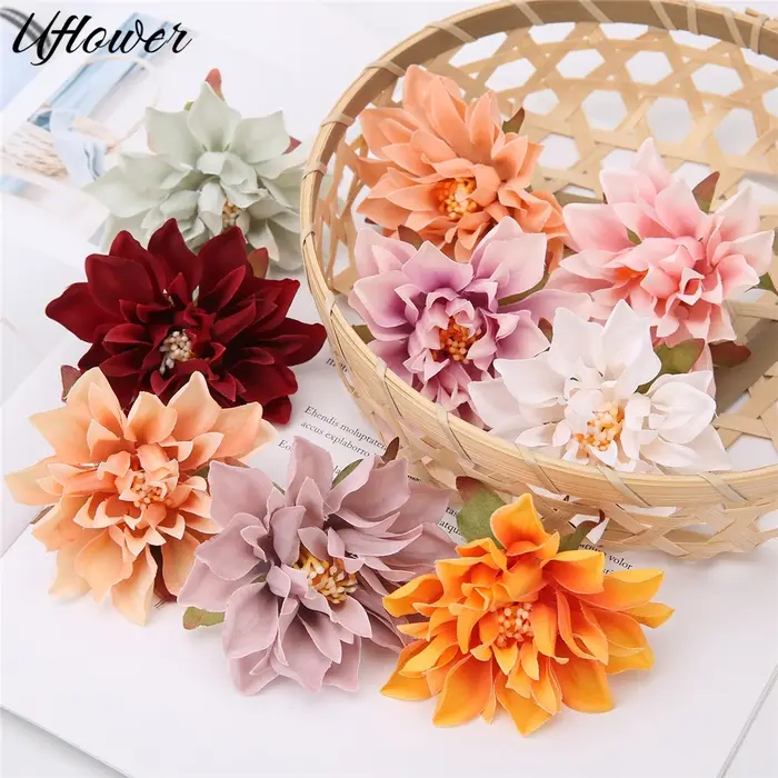Têtes de fleurs Dahlia artificielles