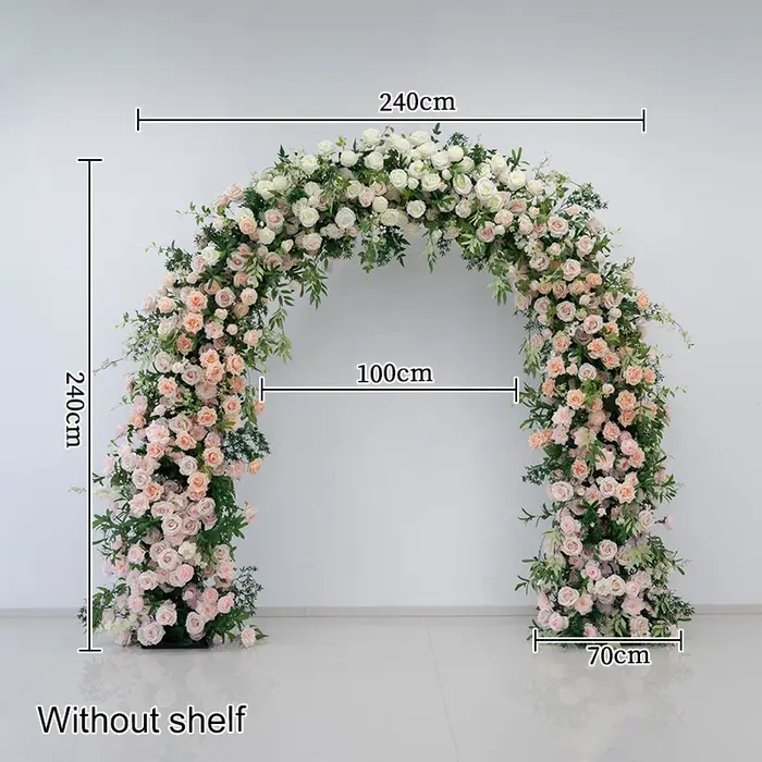 Angela fleur artificielle blanc Rose Rose verdure Arrangement Floral mariage toile de fond arc décor