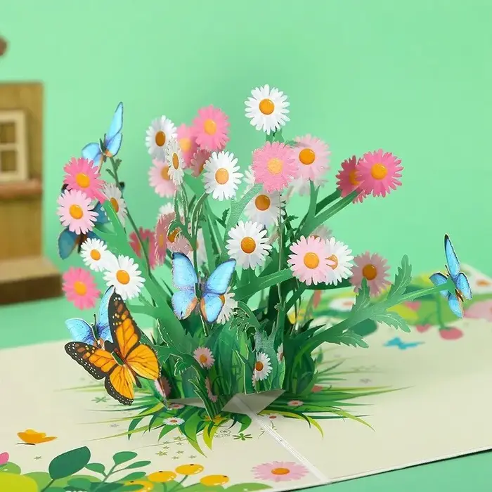 Cartes Pop-Up 3D fleurs carte d'anniversaire cadeaux