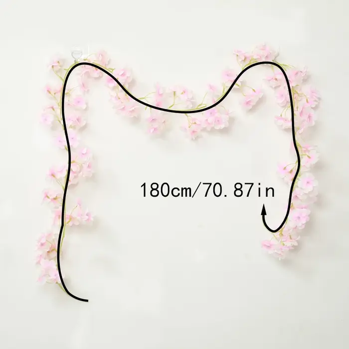 Guirlande de fleurs artificielles de cerisier Sakura de 180 cm pour mariage