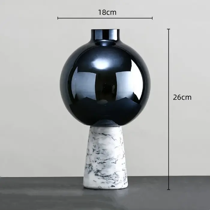 Vase en verre marbré pour la décoration de la maison, cercle géométrique, étoile, fleur, artisanat, 