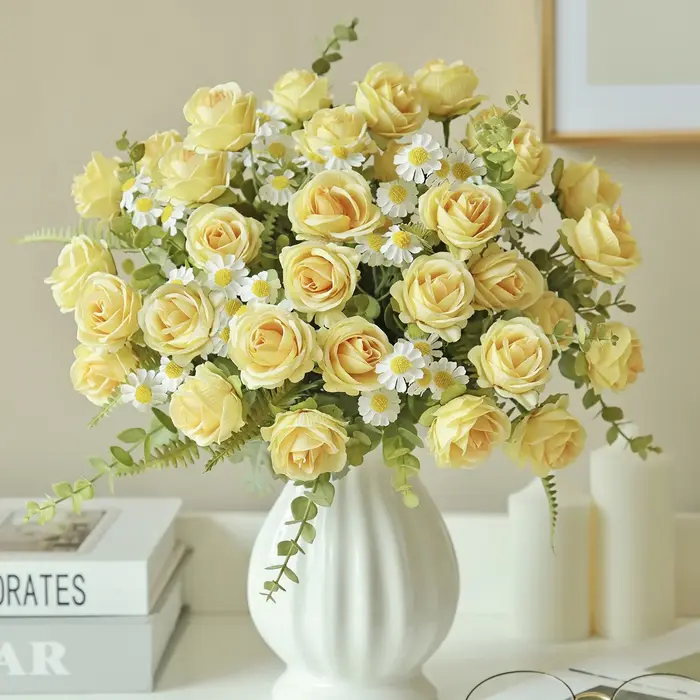 Roses artificielles en soie pour mariage