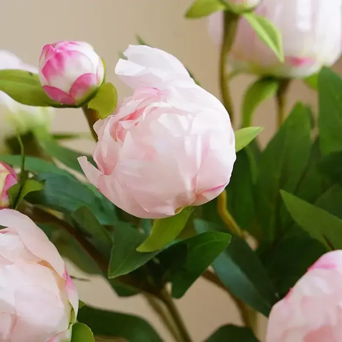 Lot de 10 fausses pivoines à 2 têtes