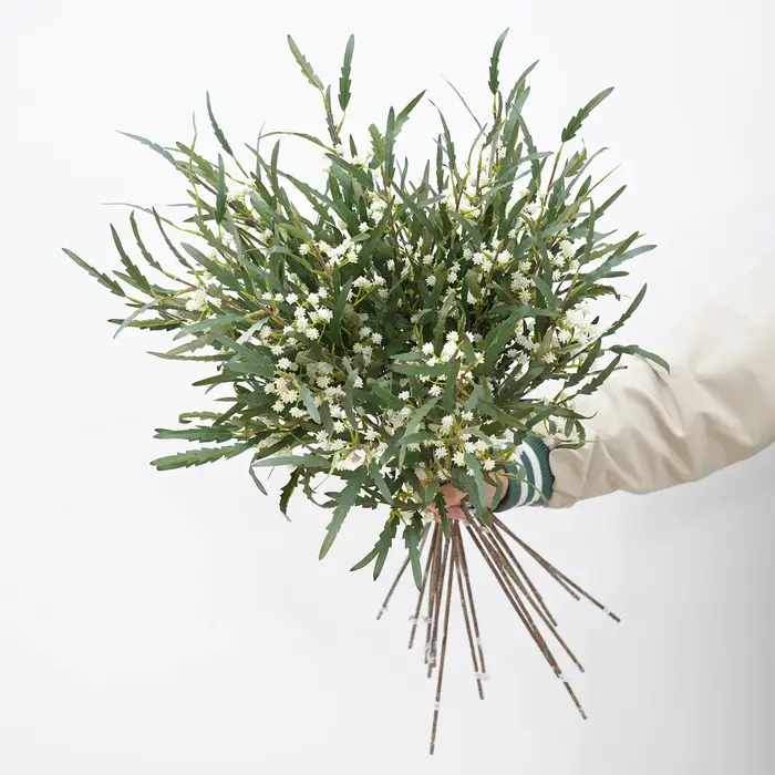 C1998 Branche de fleur artificielle verte de 75 cm pour arrangements floraux de mariage DIY