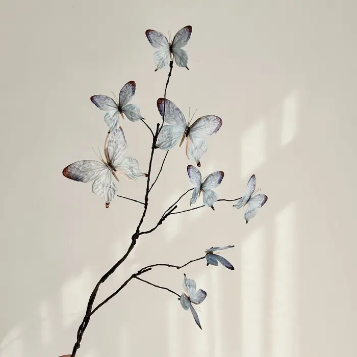 Fleurs papillon artificielles de 27.6 pouces
