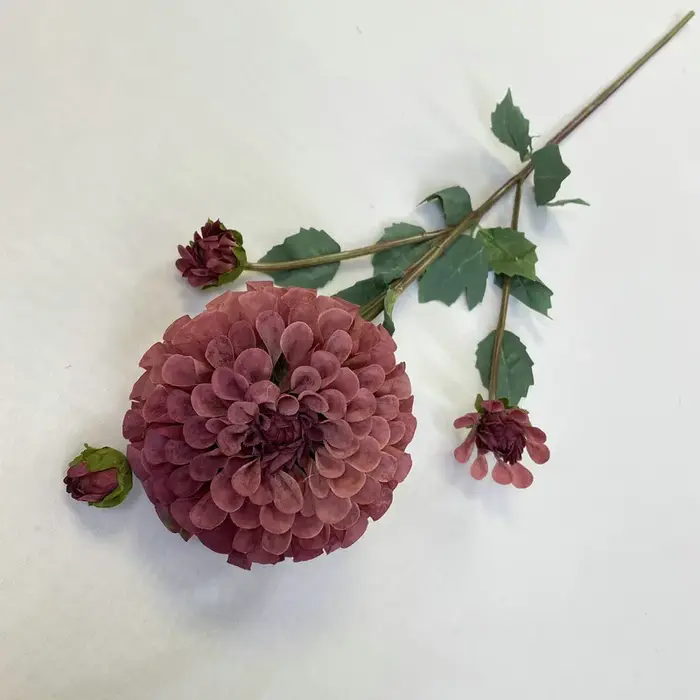 Plante verte artificielle florale en tissu givré, Branches de fleurs de Dahlias, décoration de centr