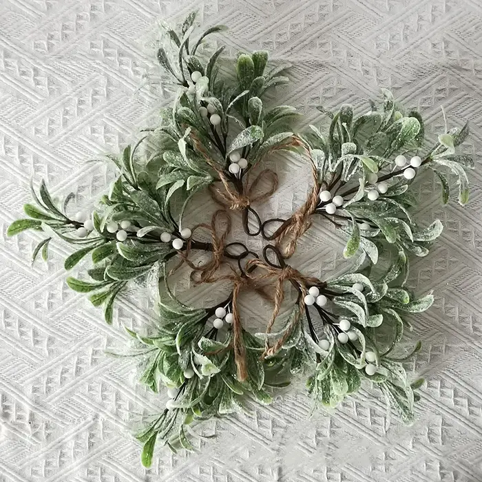 Fleurs Artificielles Givrées pour Décoration de Noël