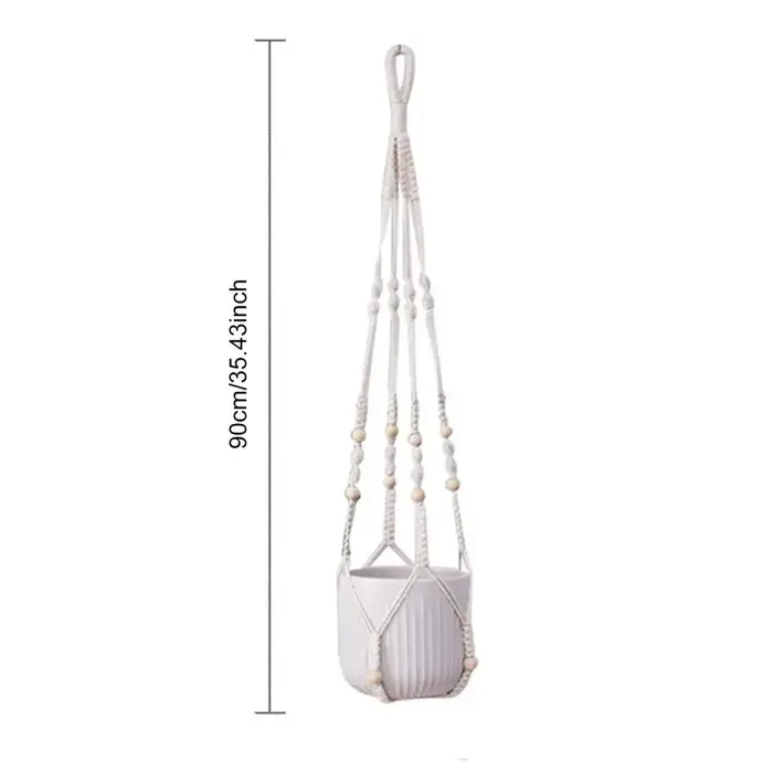 Porte-plante suspendu en macramé Boho