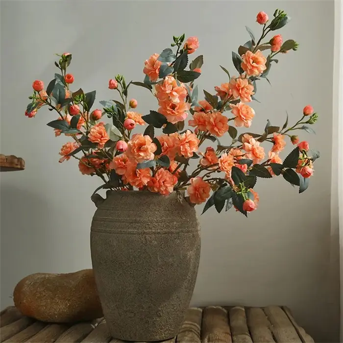 Nouvelle branche de camélia fleurs artificielles noël décoration de la maison faux Floral salon jardin Table artisanat mariage bricolage organiser