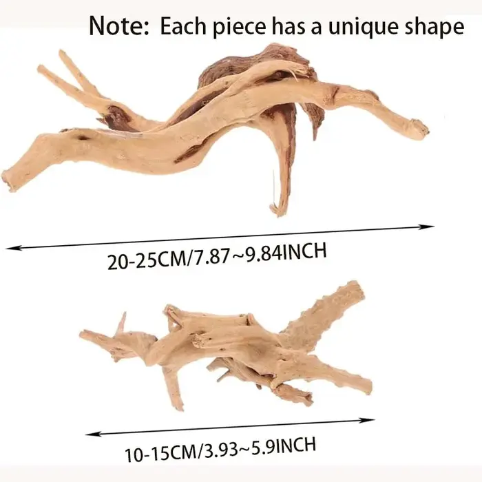 2 pièces de bois flotté décoratif pour aquarium