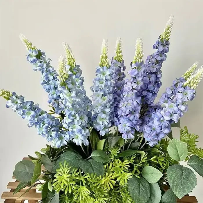 5 tiges de fleurs artificielles de jacinthe multicolores