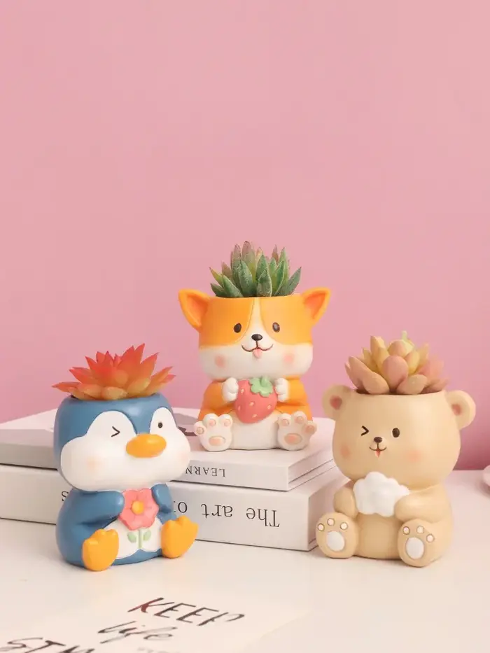 Jardinière d'animaux mignons pour plantes succulentes