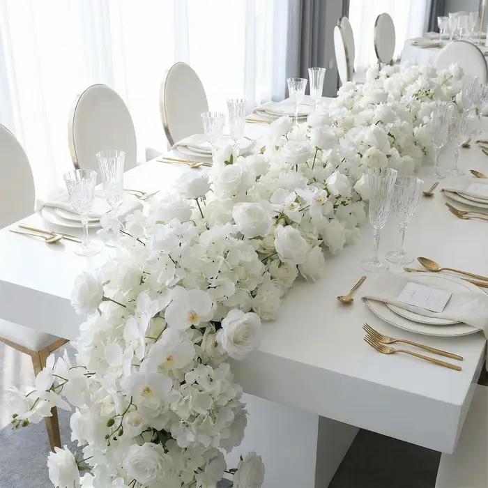 Uflower 200cm Guirlande de fleurs artificielles 3D élégante pour décoration de scène