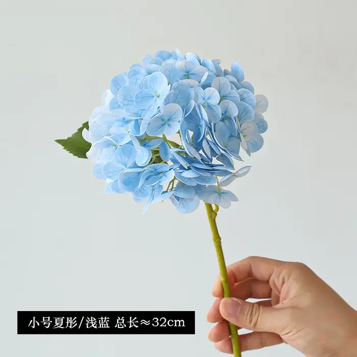 Fleurs d'hortensia artificielles hydratantes film en latex vrai toucher