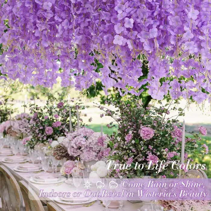 10/20/30 pièces glycine fleur artificielle vigne 60cm suspendus fausses fleurs guirlande pour fête de mariage maison