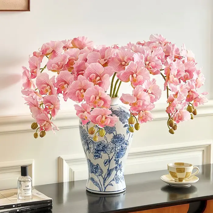 Bouquet de 9 orchidées papillon en latex