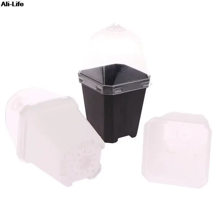 Petit pot de fleur carré avec humidité