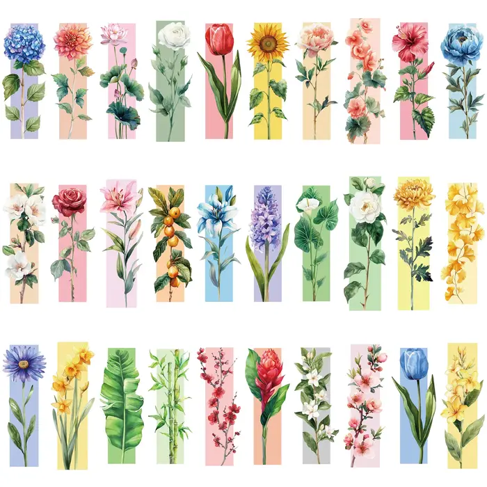Marque-pages de fleurs, 30 pièces, marque-pages de lecture, marque-pages de livre de lecture, plante
