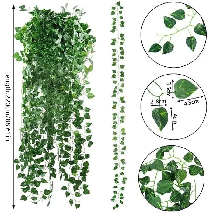 Guirlande de feuilles de lierre artificielles vertes 4/10M