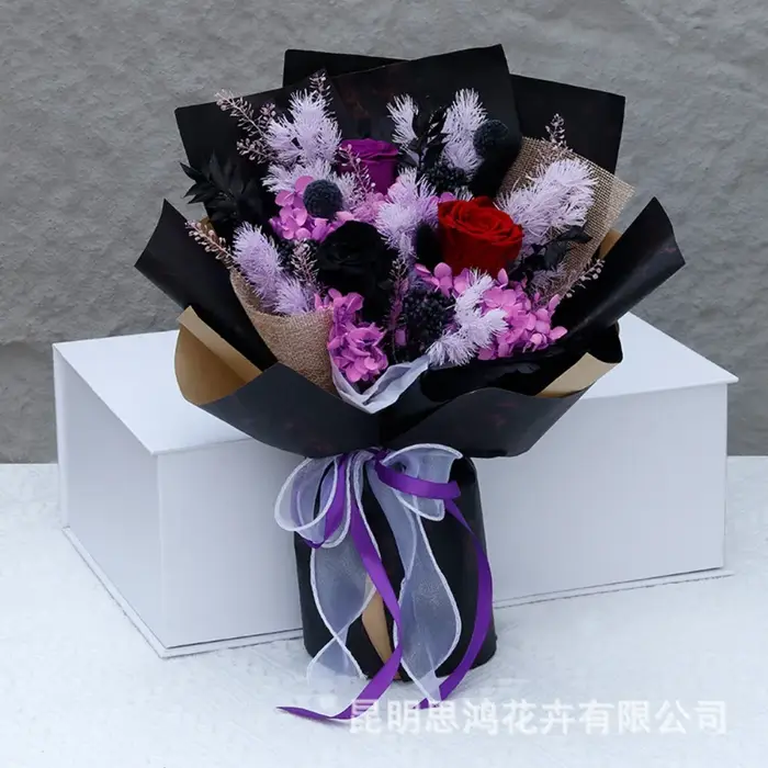 Fleur pour toujours, fleurs pour livraisonRoses Bouquet durable pour 3 ansFleurs d'anniversaireCadeaux pour ses femmes maman grand-mère femme amis