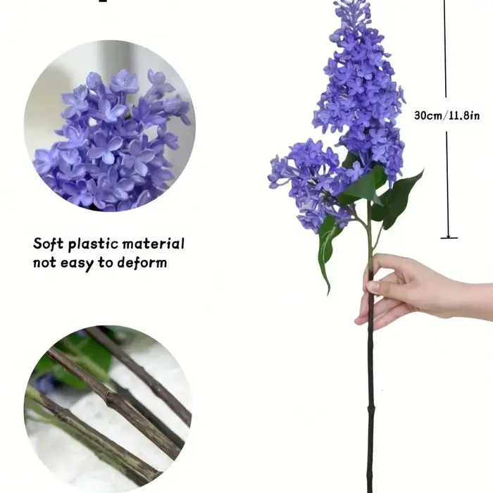 Fleur de lilas artificielle en silicone rose