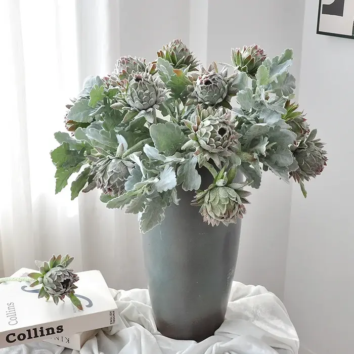 Fleur de chardon artificielle de 23