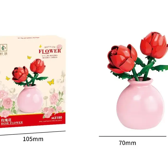 Blocs de construction pot plante bouquet de fleurs