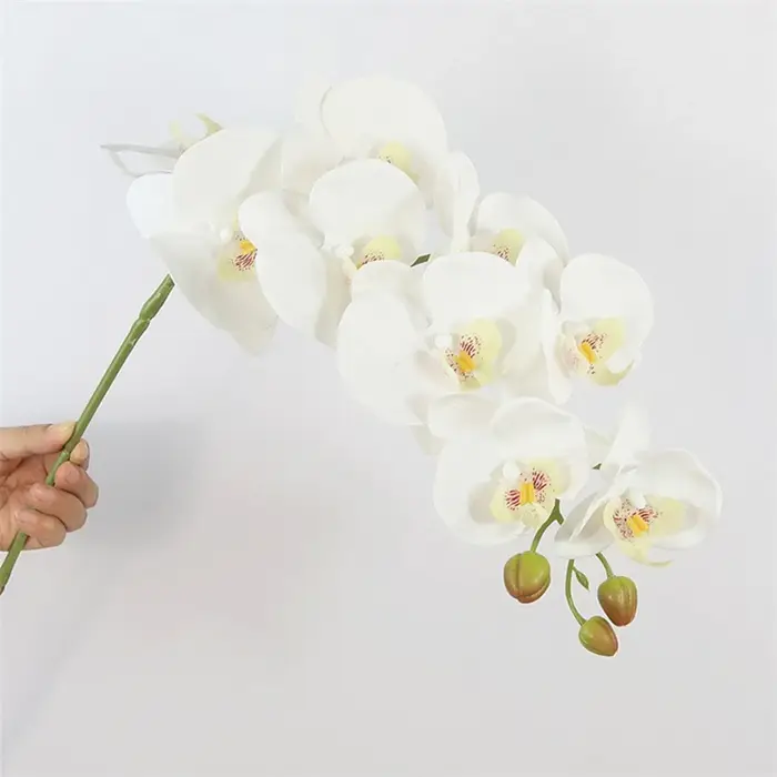9 têtes de fleurs d'orchidées papillon artificielles de 98 cm, fausses orchidées phalènes pour maria