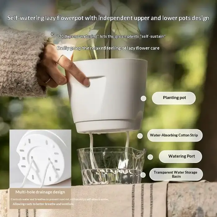 Nouveaux pots auto-arrosants pour plantes d'intérieur