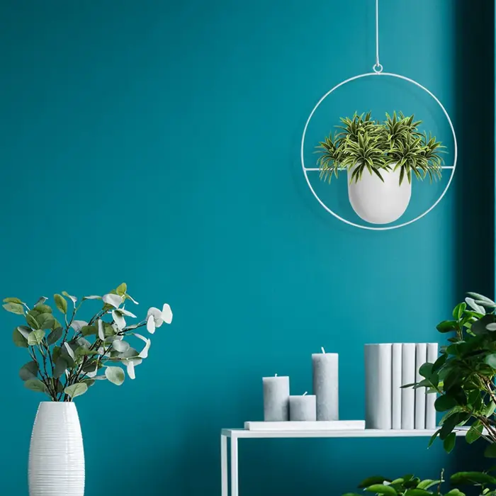 Support mural en métal pour plantes avec pots