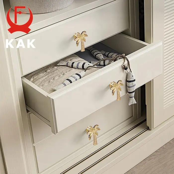 KAK plante forme animale poignée de meuble couleur cuivre boutons de tiroir rétro commode