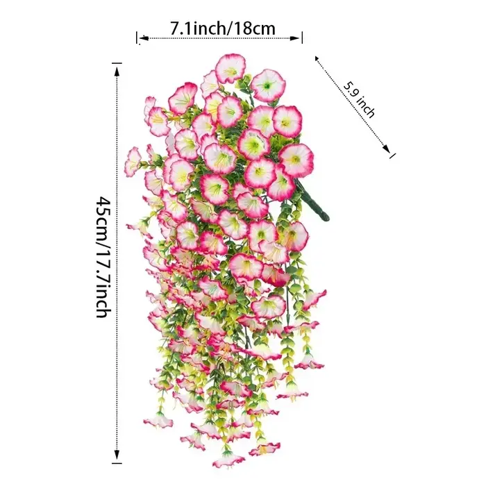 2 pièces fleurs artificielles fausse fleur extérieure maison jardin tenture murale pétrolia plantes